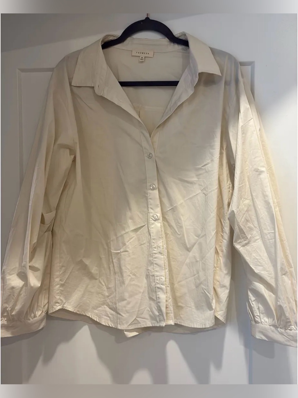 Promesa Soft Cream Button-Up Blouse